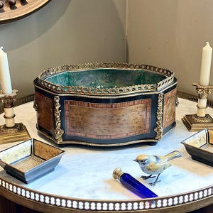 The elegante Contessa loved anything French & bought an Antique Louis XV Kingswood Gilt Jardiniere and hired a dishy butler called Louie !