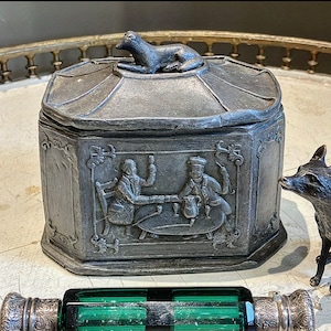 All for one and one for All!The Aristos lads said giving Wickham,who got thrown out of the tavern,an Antique Georgian Lead Tobacco Box