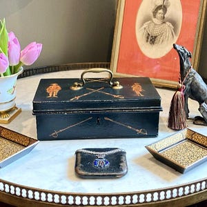 And so ends another week without me getting rich unexpectedly,Wickham said emptying his Antique Toleware Decorative Militaria Cash Money Tin