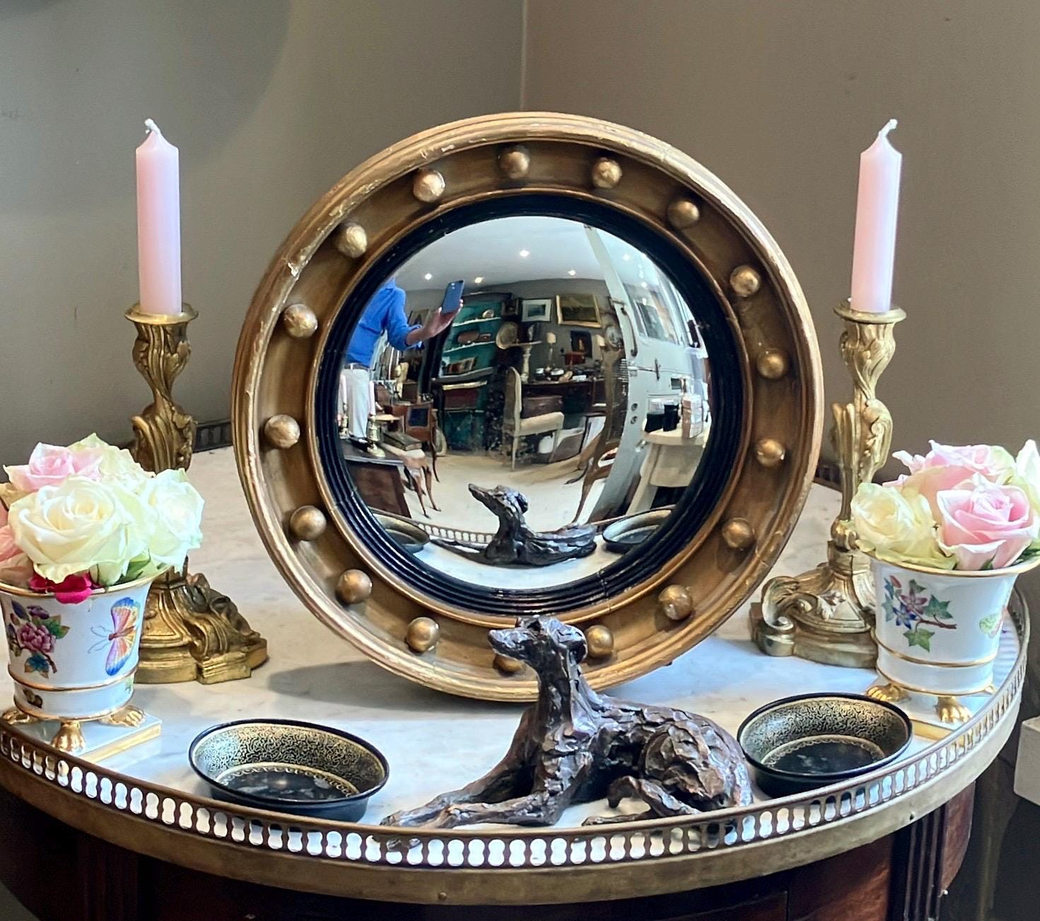 イギリスリージェンシー様式の鏡 Regency Bullseye Mirror - Etsy