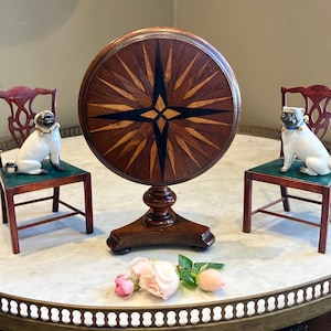 The Countess mantra was Less Is More But More is More fun & bought an Antique Miniature  Mahogany Star Inlaid Table, happiness is expensive!