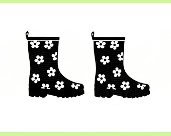 Daisy Rain Boots SVG, PNG, PDF, Cut Files (Digital Download)