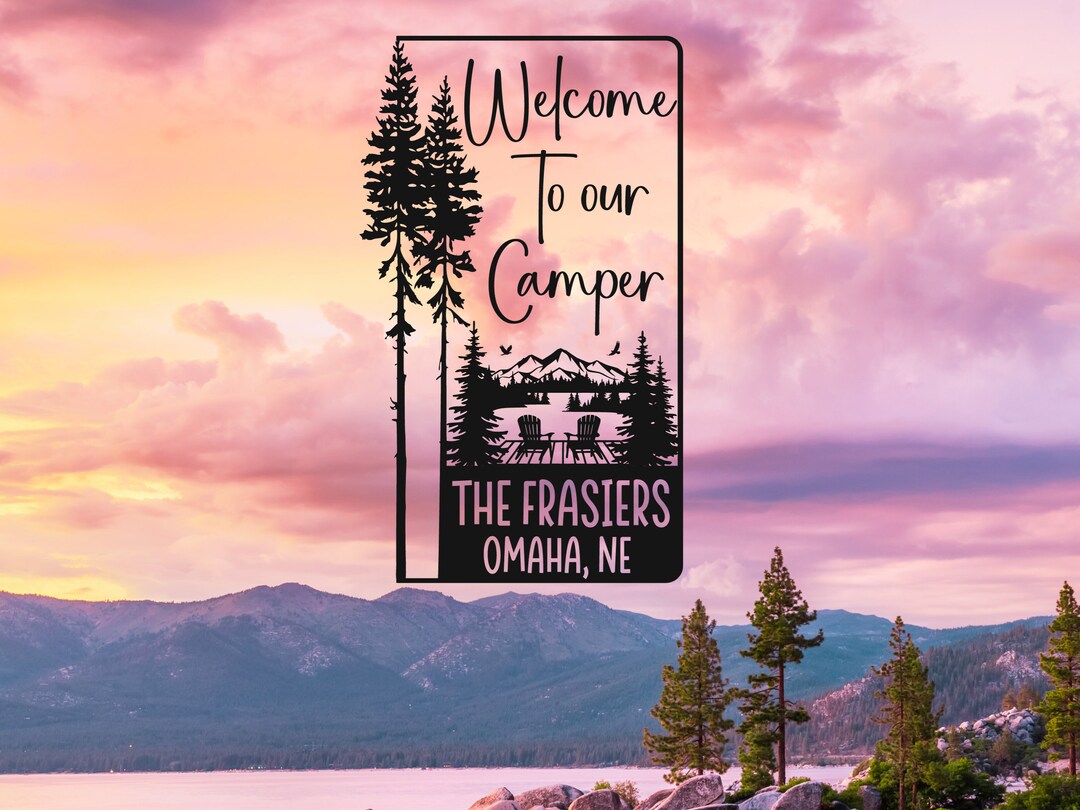 Personalized Camping Decal, Welcome to Our Camper Decal, Outdoors Decal ...