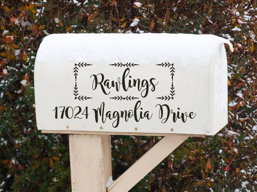 Custom Mailbox Address Decal, Personalized Mailbox Decal, Last Name and Street Address Decal