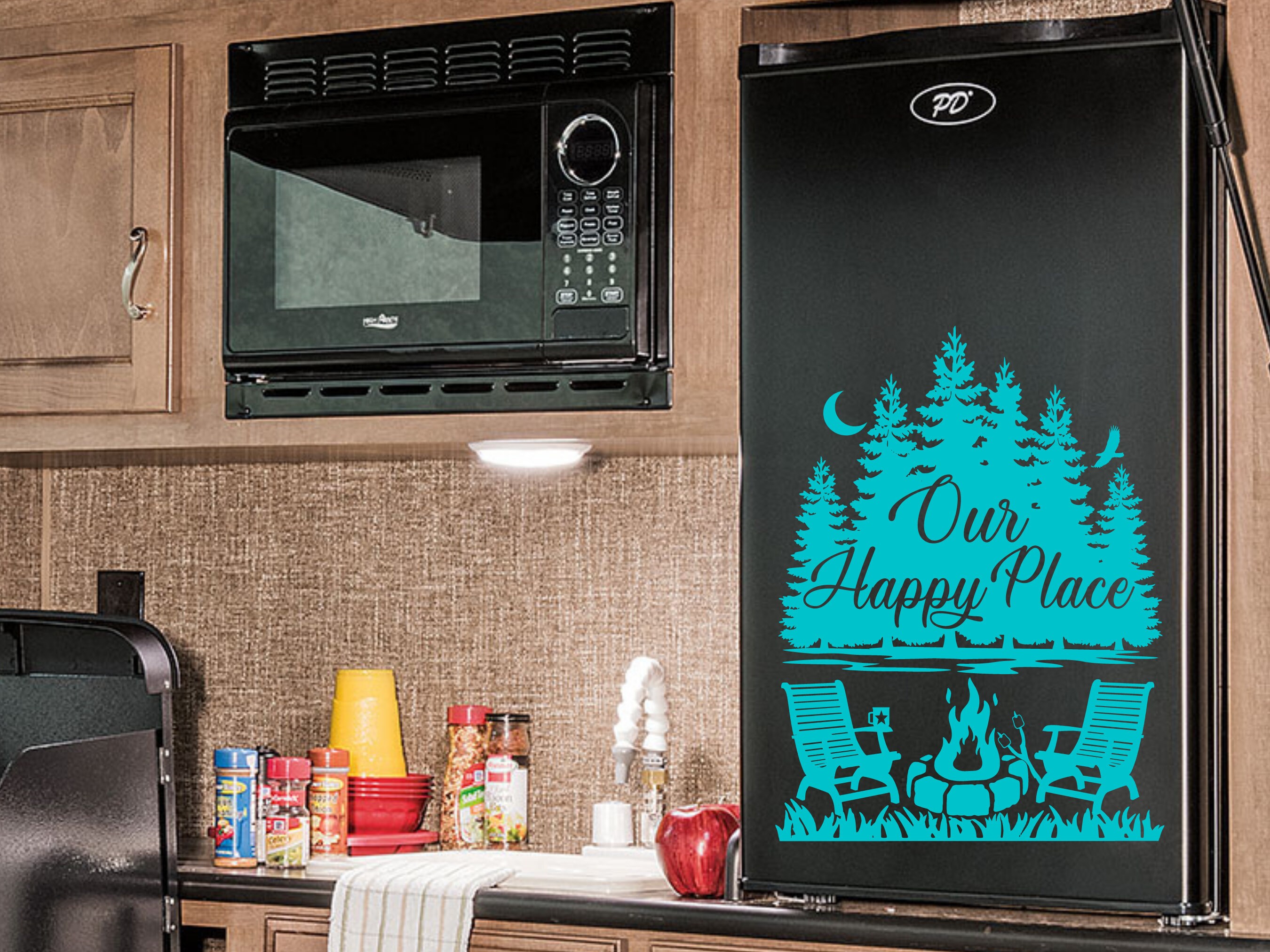 Our Happy Place Decal Camper Decal Outdoors Decal Campfire Etsy