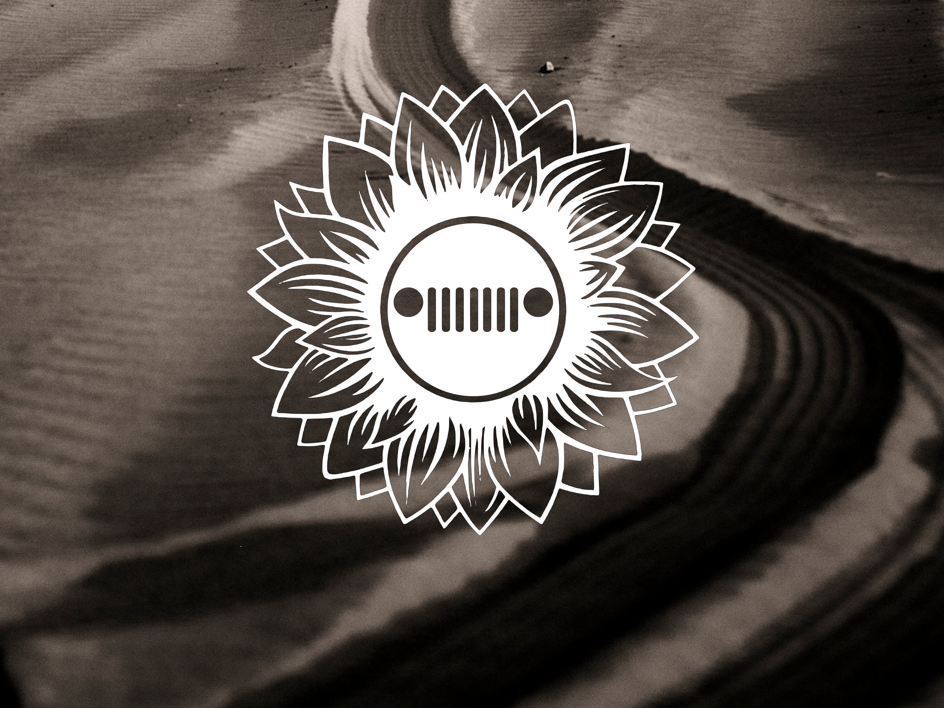Sunflower Jeep Vinyl Decal Sunflower Vinyl Decal Car window Etsy