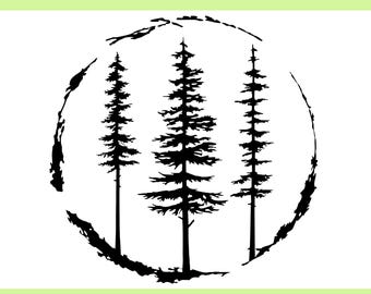 Pine Trees SVG: Camping Decal, Camper Decor (Digital Download)