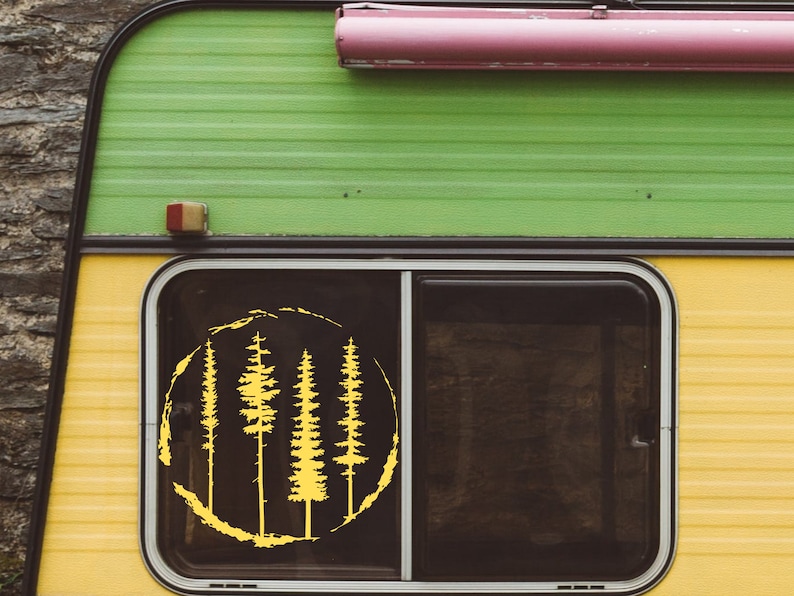 Pine Trees Decal, Forest Decal, Nature Decal, RV Decal, RV Slide-out Decal, Camper Decal, Outdoors Decal, Nature lover, Tire Cover Decal image 6