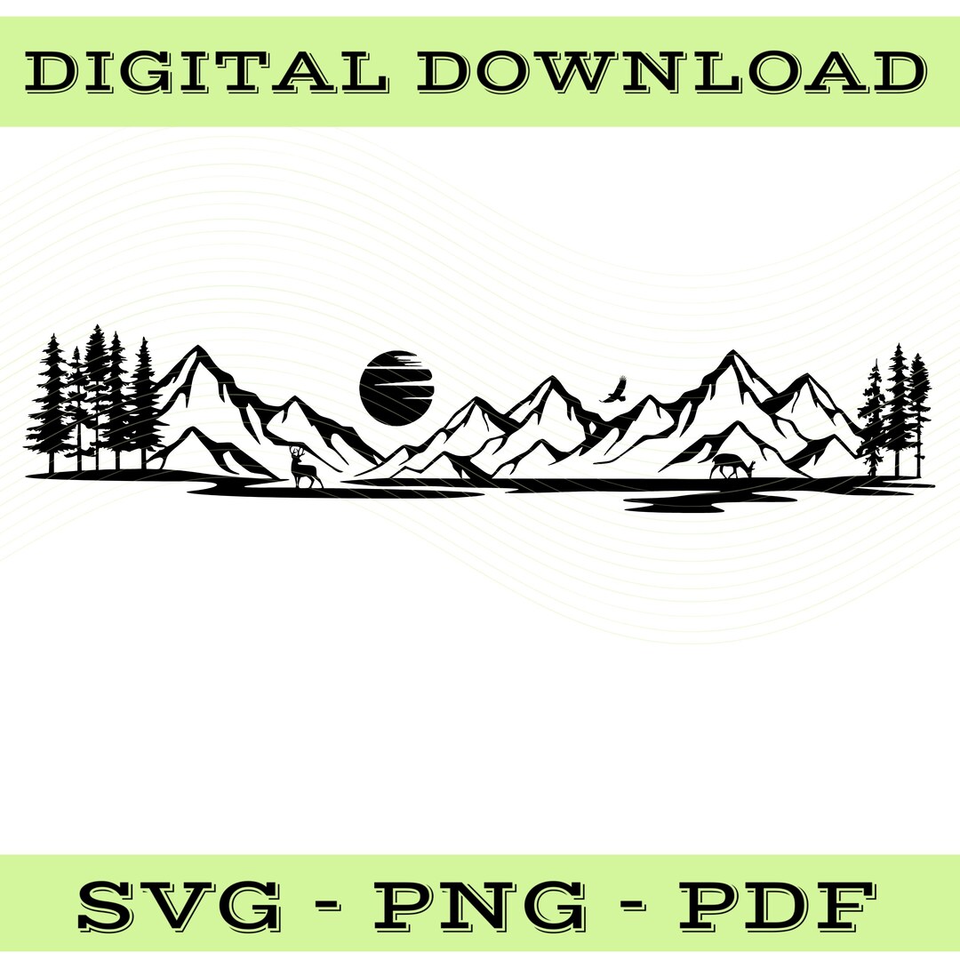 Mountain Range SVG: Nature Scene Cut Files (digital Download) - Etsy