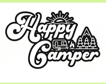 Happy Camper SVG: Camp Scene Cut Files (Digital Download)