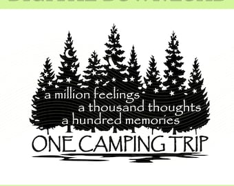 Camping Trip SVG: Trees, RV, Camper Decal (Digital Download)