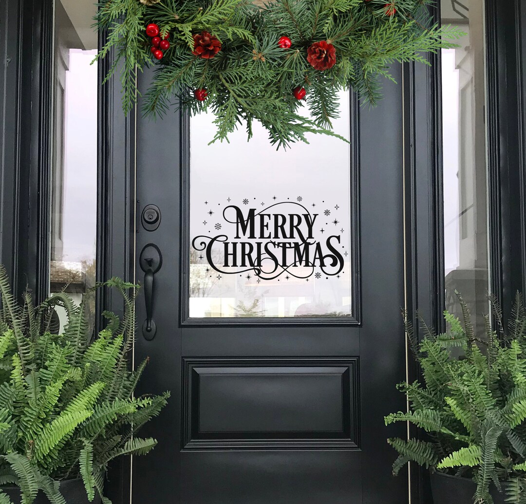 Merry Christmas Decal, Holiday Window Decal, Holiday Decor, Christmas