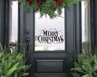 Merry Christmas Decal, Holiday Window Decal, Holiday Decor, Christmas Decor, Christmas Vinyl Decal, Wall Decal, Front Door, Christmas Window