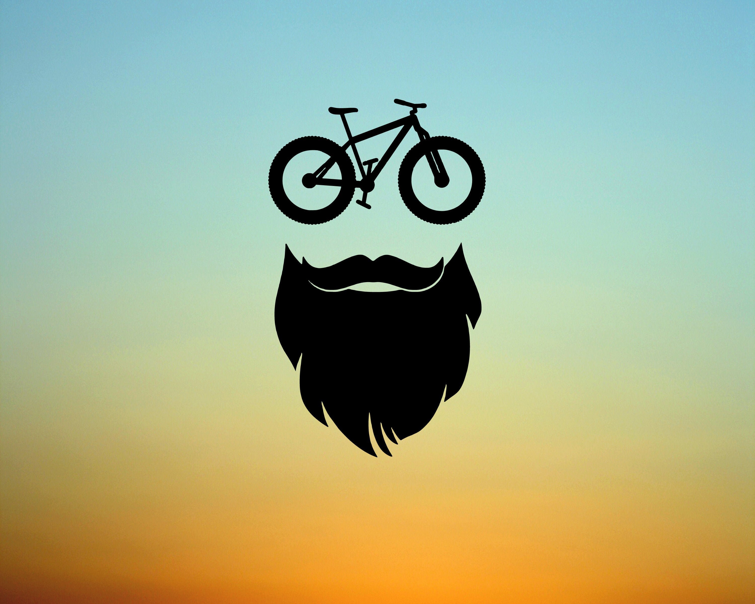 Bikes & Beards Vinyl Decal Car Decal Wall Decal Fat Bike Etsy