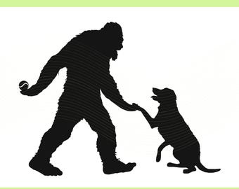 Bigfoot and Labrador SVG: Sasquatch Nature Decal (Digital Download)