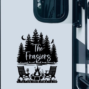 Personalized Camping Decal, Custom Decal for RV, Camper Decal, Outdoors Decal, Campfire Decal, RV decal, Nature Decal, camping gift, Name Bild 2