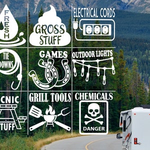 RV Organization Labels, RV Storage Labels, Camper Storage Labels, Camper Organization, RV Storage Labels