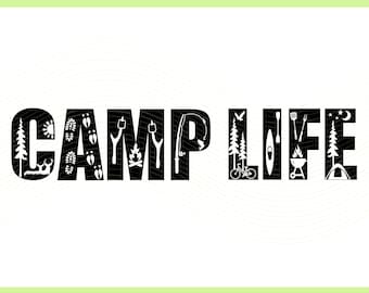 Camp Life SVG: Camping Decal Clip Art (Digital Download)