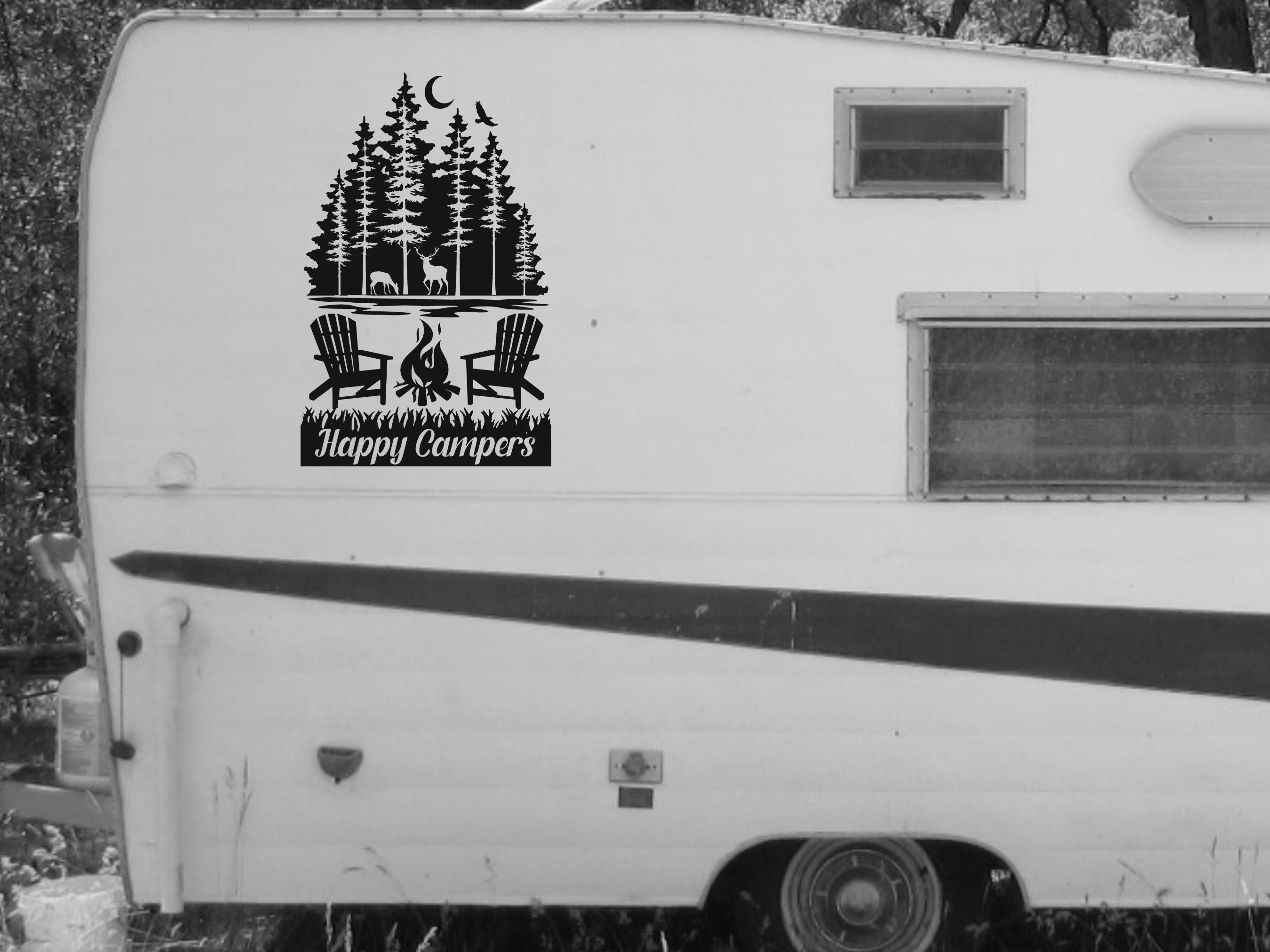 Happy Campers Decal Camping Decal RV Slideout Decal Camper Etsy