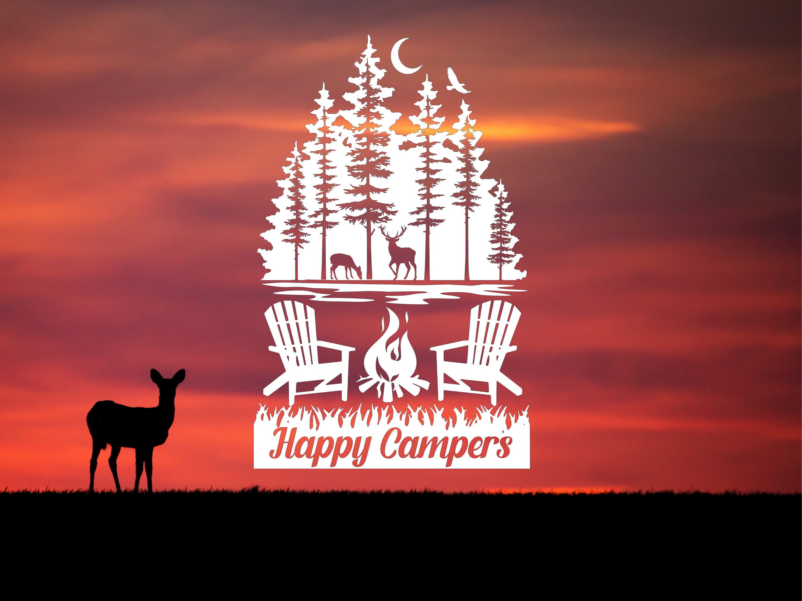 Happy Campers Decal Camping Decal RV Slideout Decal Camper Etsy