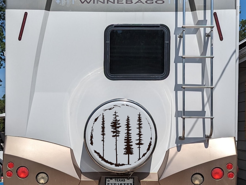 Pine Trees Decal, Forest Decal, Nature Decal, RV Decal, RV Slide-out Decal, Camper Decal, Outdoors Decal, Nature lover, Tire Cover Decal image 2