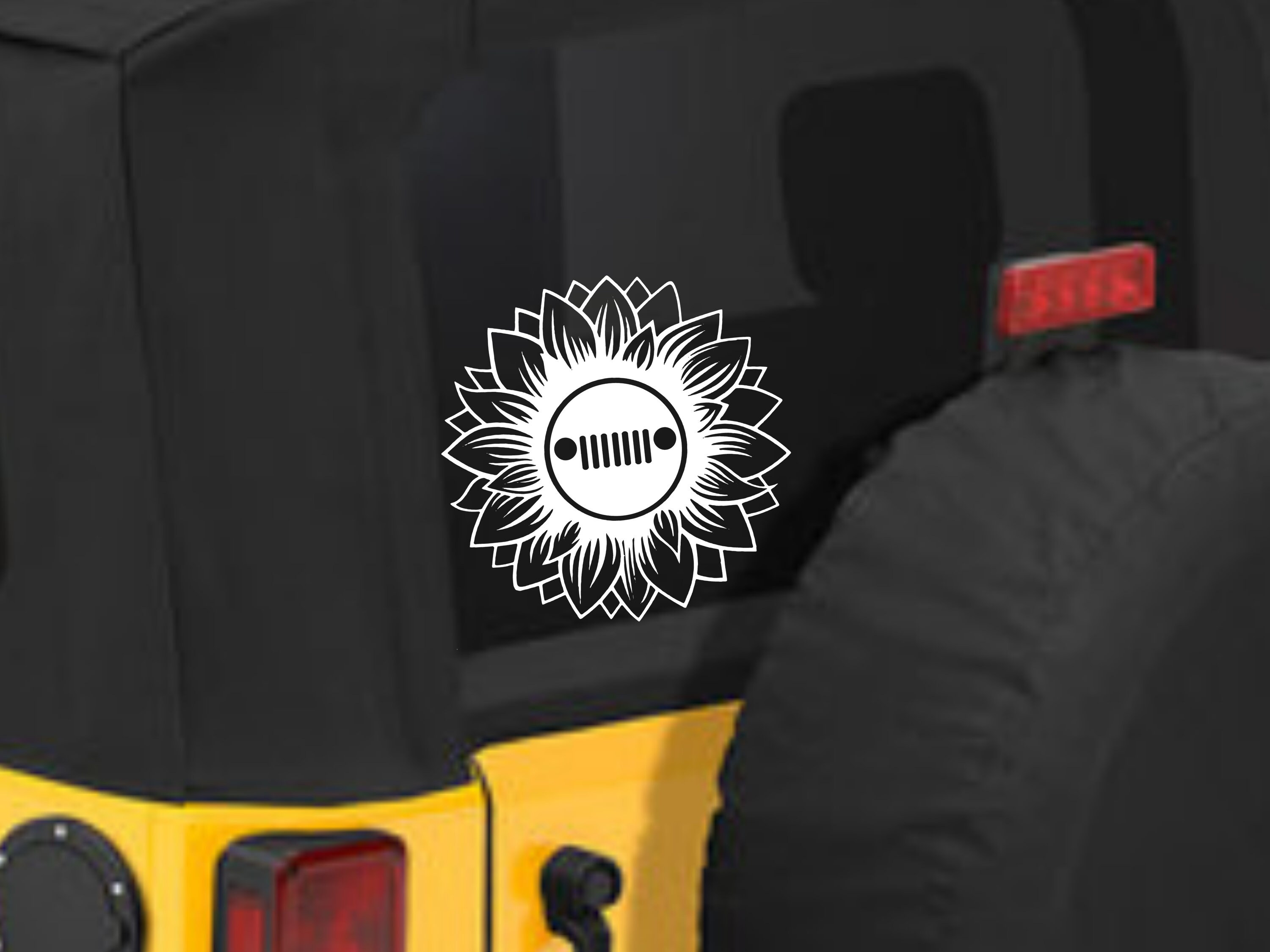 Sunflower Jeep Vinyl Decal Sunflower Vinyl Decal Car window Etsy