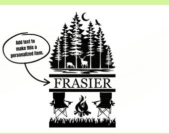 Personalized Camp Scene SVG: Campfire Clip Art (Digital Download)