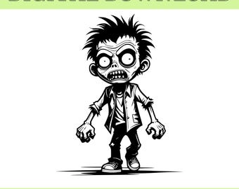 Zombie SVG File: Halloween Clip Art (Digital Download, PDF, PNG