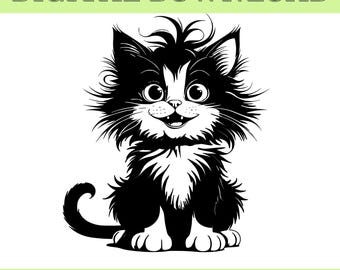 Alley Cat SVG, Cute Halloween Clipart (Digital Download)