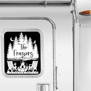 Personalized Camping Decal, Custom Decal for RV, Camper Decal, Outdoors Decal, Campfire Decal, RV decal, Nature Decal, camping gift, Name image 4