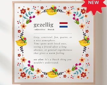 Dutch Gezellig Definition Art Print: Cozy Home Decor (Digital Download)