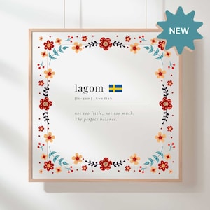 LAGOM Definition druckbarer DIGITALER DOWNLOAD, schwedischer Lagom, schwedischer Druck, schwedische Wandkunst, schwedische Geschenke, skandinavischer Druck