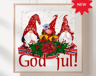 Sweden＊GOD JUL＊Christmas tapestry・* GOD JUL Sweden Christmas Tree Happy Christmas