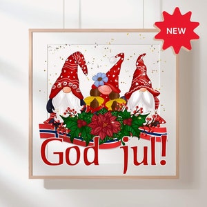 God Jul Svg, Scandinavian Christmas Svg, God Jul Round God Jul Svg, Scandinavian Christmas Svg, God Jul Round