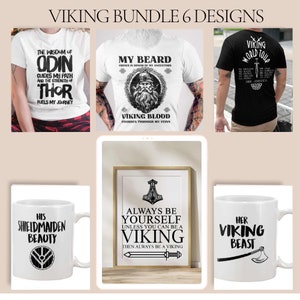Viking Art download 6 Designs Pack | Viking Art Decor | Viking Prints | Viking shirt | Norse Art | Viking Gifts| Norse Prints