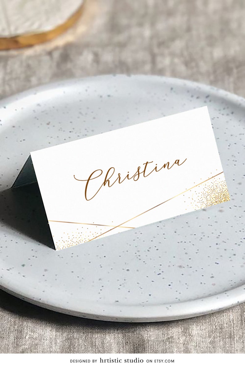 Selfedited Place Card Template, Dinner Table Name Card, Gatsby Party