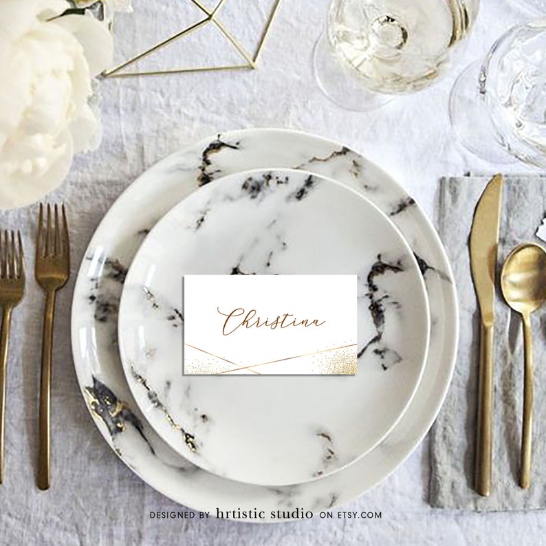 Selfedited Place Card Template, Dinner Table Name Card, Gatsby Party