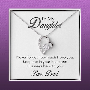 To My Daughter Berichtkaart Cadeau Forever In My Heart Ketting Sieraden Haar Verjaardag Afstuderen College Christmas Custom Teen Girl