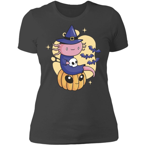 Halloween Axolotl Cute Kawaii tee shirt Ladies' Gift T-Shirt - Halloween Party Costume Funny Shirt for Wife | Sister | Mother | Friend