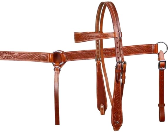 Klassy Cowgirl Leather Single Ear Headstall & Breast Collar Set w