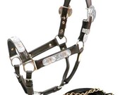 *Showman ®  Yearling Size double stitched leather show halter. main image 1