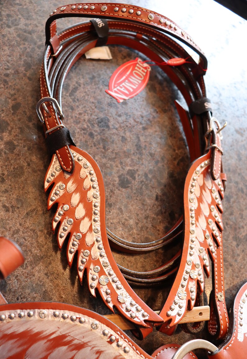 Bridle Breast Collar Headstall Tack Set Horse - Angel wing bridle set with crystals. Tack for your cowboy cowgirl! 