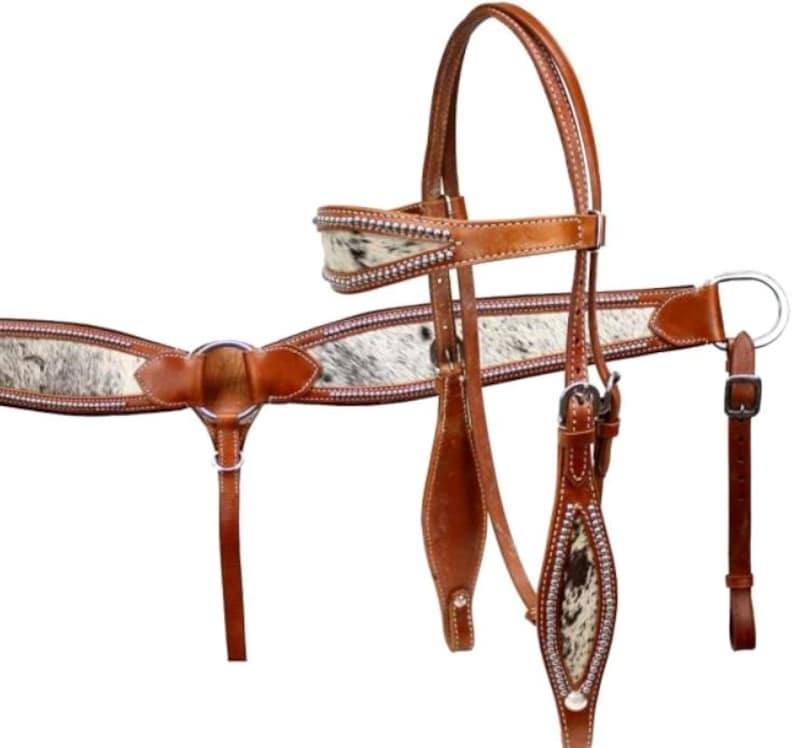 Bridle Breast Collar Headstall Tack Set Horse Cowhide & Etsy