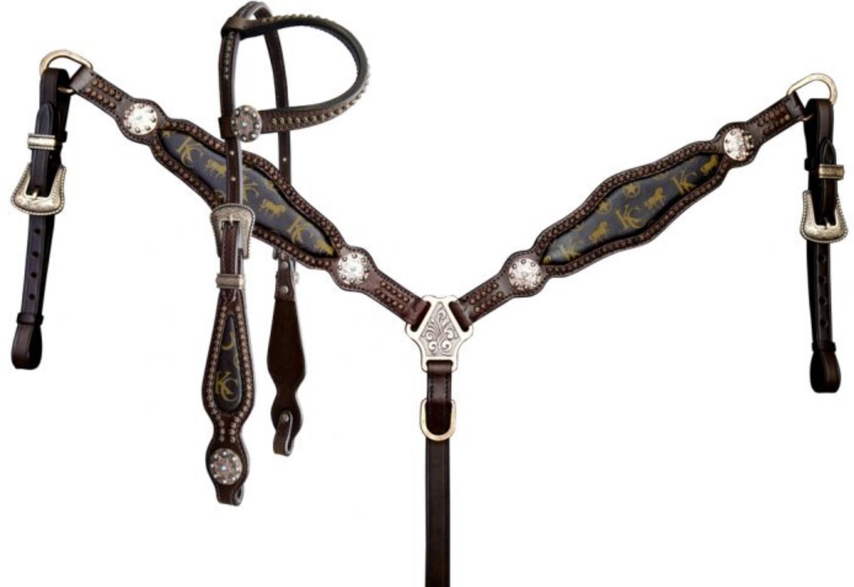 Klassy Cowgirl Argentina Cow Leather Louis Vuitton One Ear Headstall a