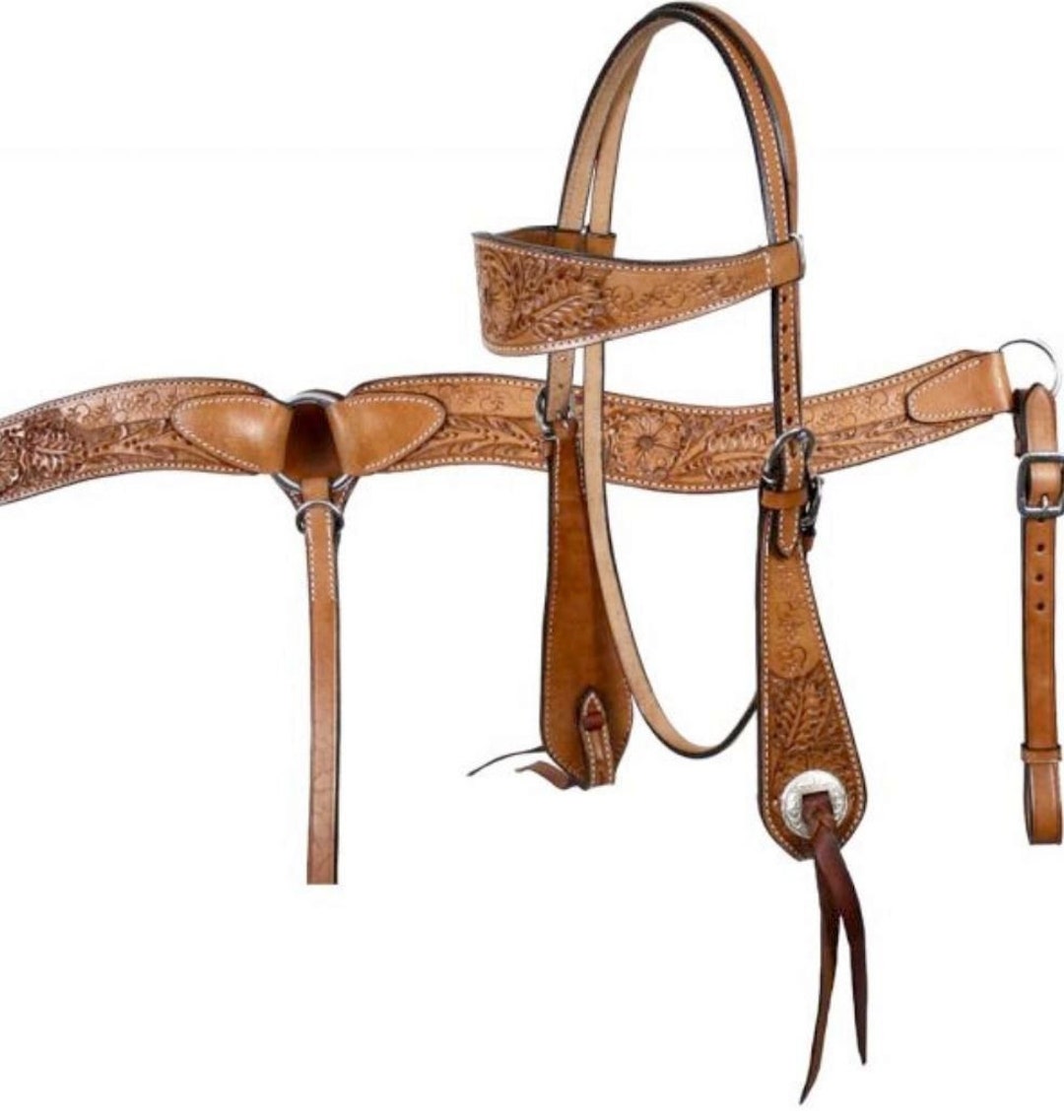 Bridle Breast Collar Headstall Tack Set Horse SALE Showman Double
