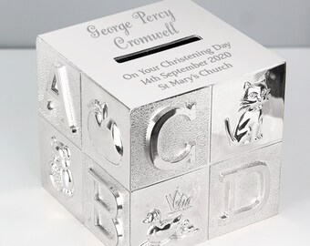 silver money box for baby girl