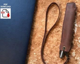 Estuche de cuero para un bolígrafo con cordón (PATRÓN) (PDF)