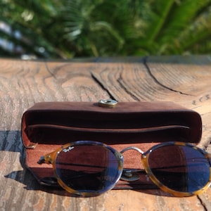 Leather Double Glasses Case, 2 Compartments, Removable middle divider for larger glasses, Handmade Double Glasses Case, Best Gift for Father
