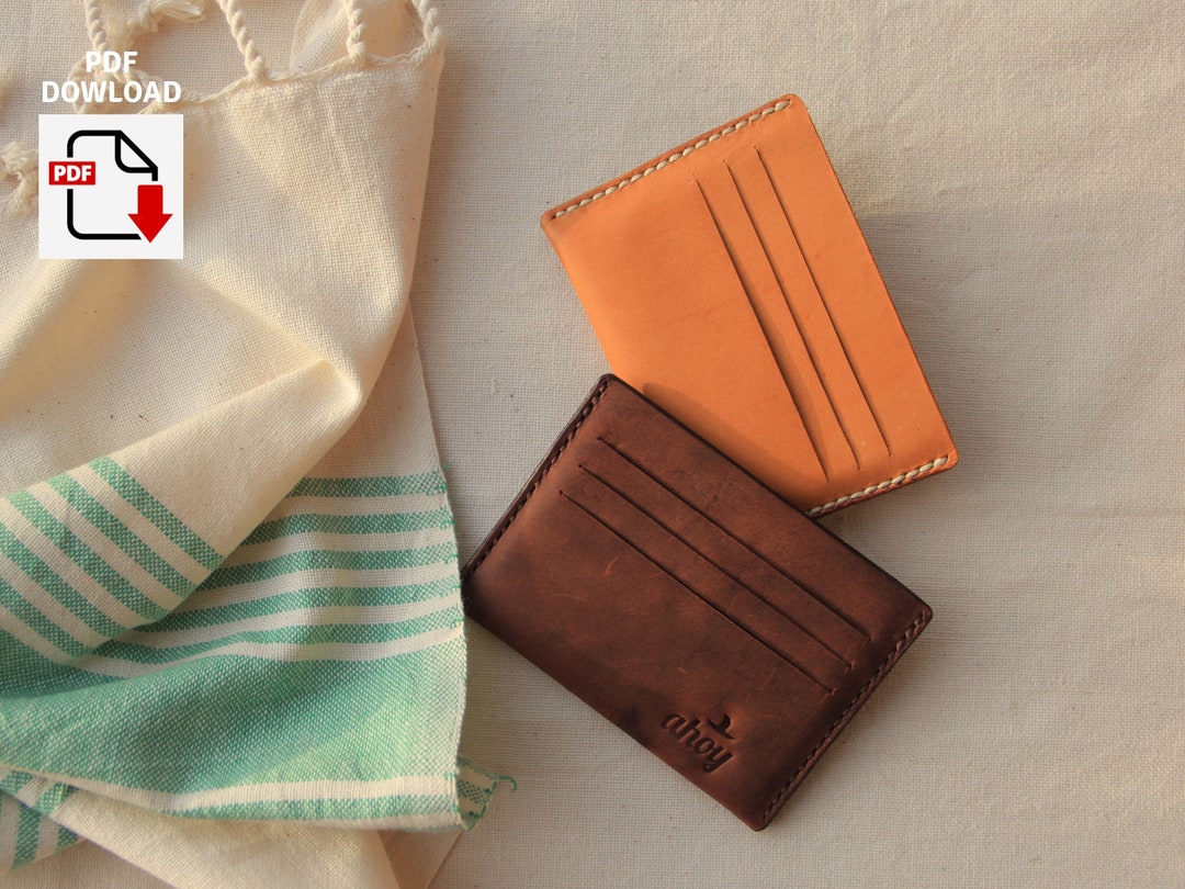 DIY Leather Front Pocket Wallet Pattern PDF, Card Holder Template ...