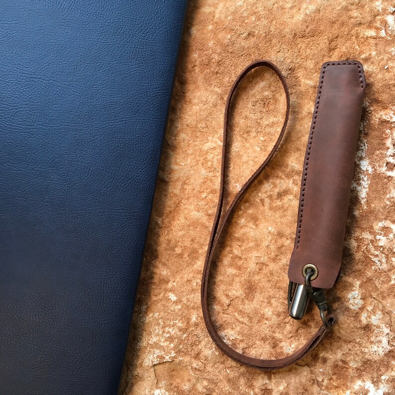 Personalized Leather Pen Case With Lanyard Pen Holder Etsy